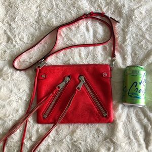 Red Rebecca Minkoff Moto cross body clutch